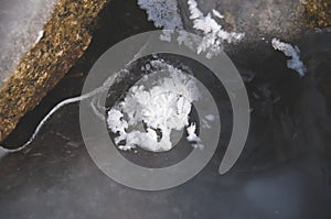 Detail of the crystalic structure of ice
