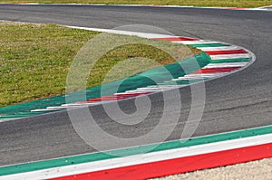 Detail of curb on a racing track