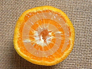 Detail of cut Nagpur orange