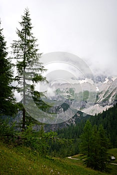Detail of Dachstein region in Alps