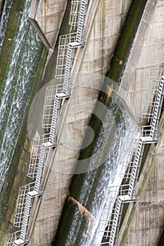 detail of a dam, the backstairs