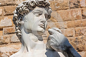 Detail of the David sculpture in Florence