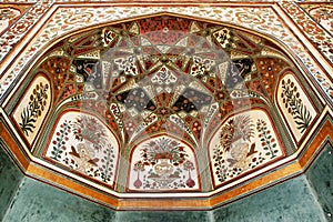 Detail of decorated gateway. Amber fort.