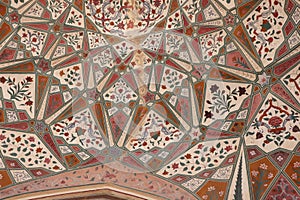 Detail of decorated gateway. Amber fort. Jaipur, Rajasthan