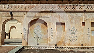 Detail of decorated gateway. Amber fort. Jaipur, Rajasthan - Image