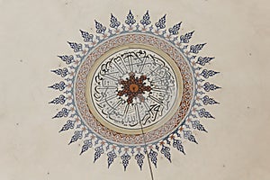 Detail of a decoration on the ceiling of mosque in Mostar