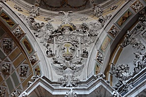 Detail of the decoration of the Churrigueresque style Communion Chapel of Biar, Alicante, Spain photo