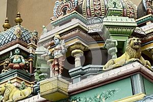 Detail of the decoration of Hindu temple