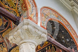 Detail of the decoration of the monastery in Sinaia