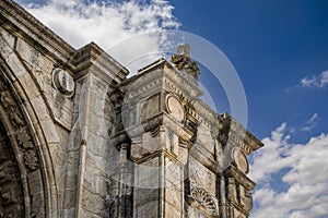 Detail of the decoration of the plateresque facade of the old cathedral of Plasencia, Cáceres