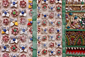 Detail of decorative ceramic work - Grand Palace - Bangkok