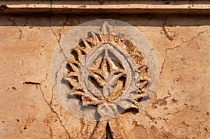 Detail decorative of Dauji Ki Kothi in Orchha