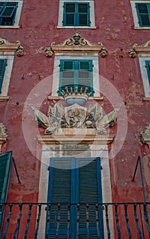 `Del Medico` Palace, historical building in Carrara, Tuscany, Italy photo