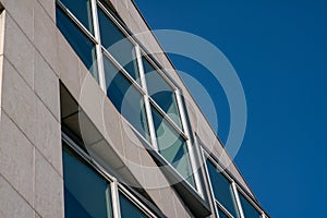 Detail design and architecture: fixtures with window and mullion on a contemporary modern building.