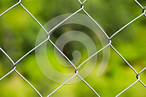 Detail of a diamond mesh wire fence