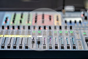 detail digital audio mixer for mixing sound, voice and music at parties, discotheques and events