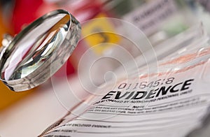 Detail of DNA sampling tubes in Laboratorio forensic equipment photo