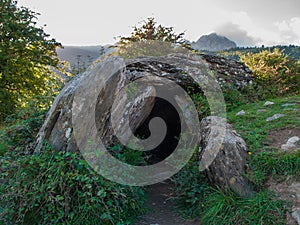 Detail of a dolmen from the Isaba valley in Navarra photo