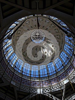 Detail of the dome of the central market of valencia