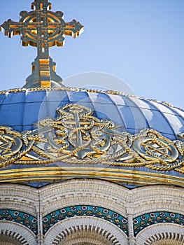 Detail of the Dome on the Naval Cathedral in Kronstadt Russia