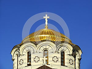 Detail of the dome, Saint Vladimir Cathedral, Chersonesos Taurica, Sevastopol, Crimea
