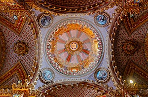 Detail of the dome, San Diego Church, the golden baroque Cathedral 3