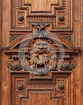 Detail of the door of an ancient rich palace