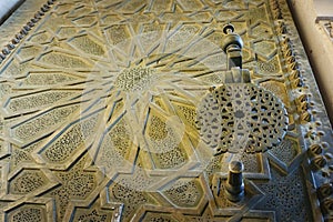 Detail of door in moroccan building