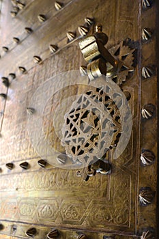 Detail of door in moroccan building