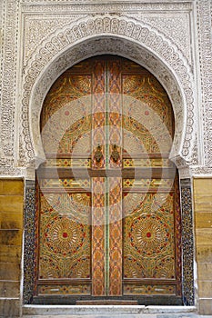 Detail of door in moroccan building
