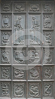 Detail of doors of the Purgatory church