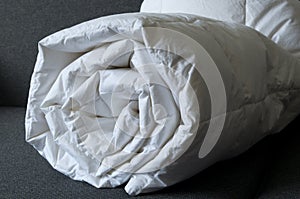 Detail of down comforter