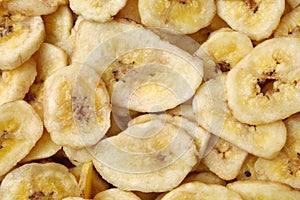 Detail of dried banana chips photo