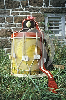 Detail of Drum, Daniel Boone Homestead Brigade of American Revolution, Continental Army, Historical Reenactment