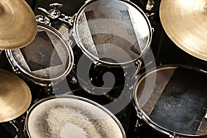 Detail of a drum kit