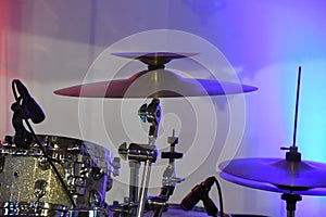 Detail of drum set with hihat photo
