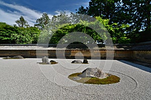 Detail of the Dry Garden. Ryoan-ji zen temple. Kyoto. Japan