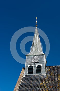 Dutch church tower with clock