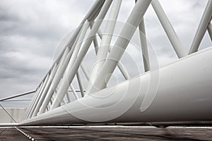 Detail Dutch storm surge barrier protecting the harbor of Rotterdam