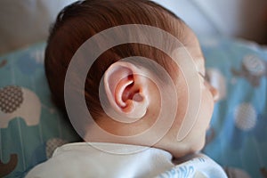 Detail of the ear of a newborn.