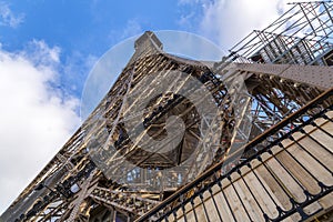 Detail from the Eiffel Tower in Paris, France