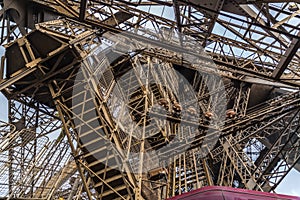 Detail from the Eiffel Tower in Paris, France