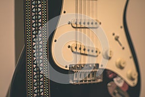 Detail of electric guitar - vintage retro look