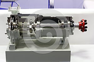 Detail of an electric high pressure centrifugal pump for industry