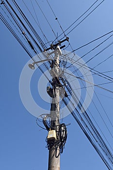 Detail of an Electric line from Romania