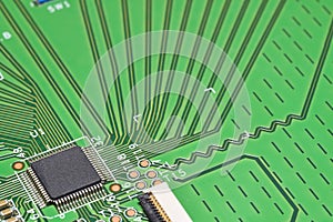 Detail of electronic components over electronic board.