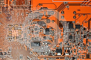 Detail of electronic components over electronic board.