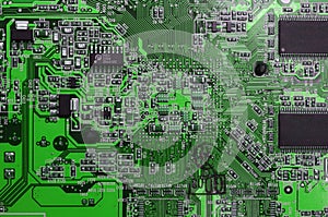 Detail of electronic components over electronic board.