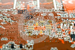 Detail of electronic components over electronic board.