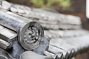 Detail on End of Roof Gable in Japan photo